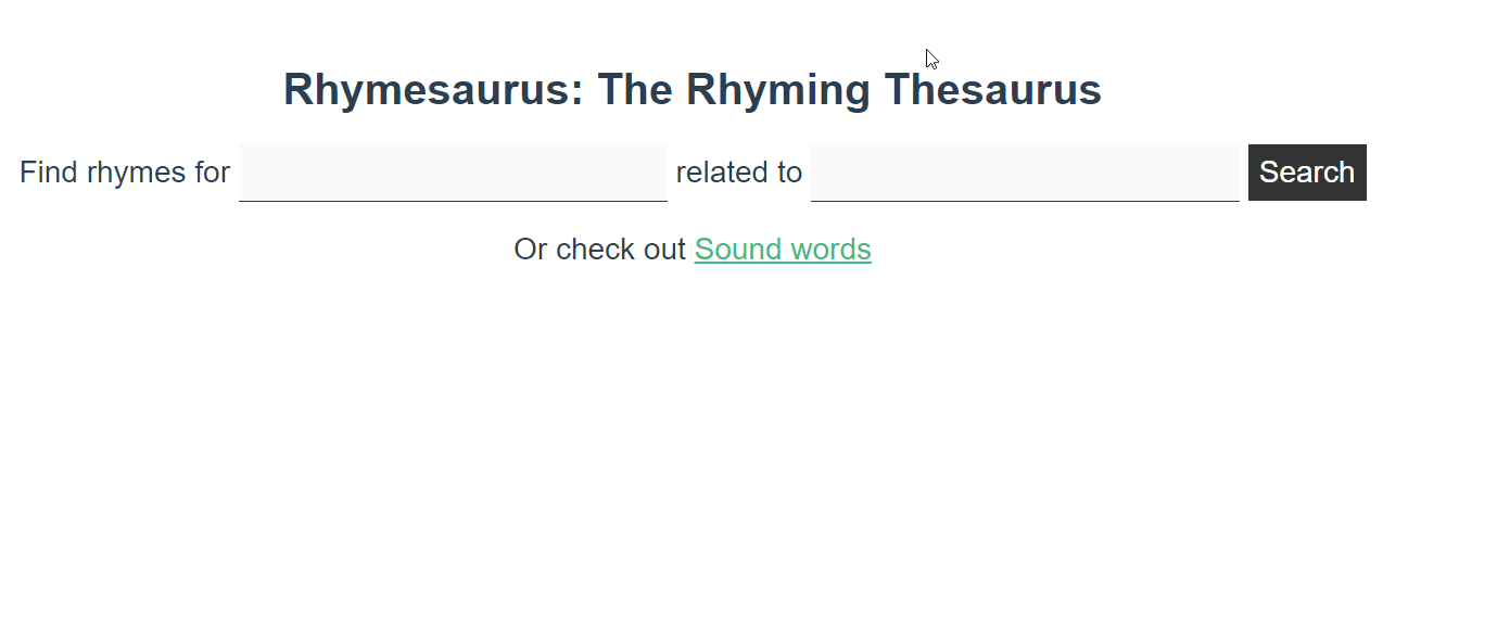 Rhymesaurus Project Screen shot