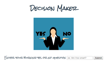 Pic of decision maker app